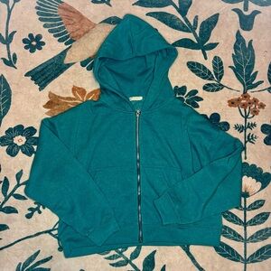 Teal Zip-Up Hoodie by Free People Movement